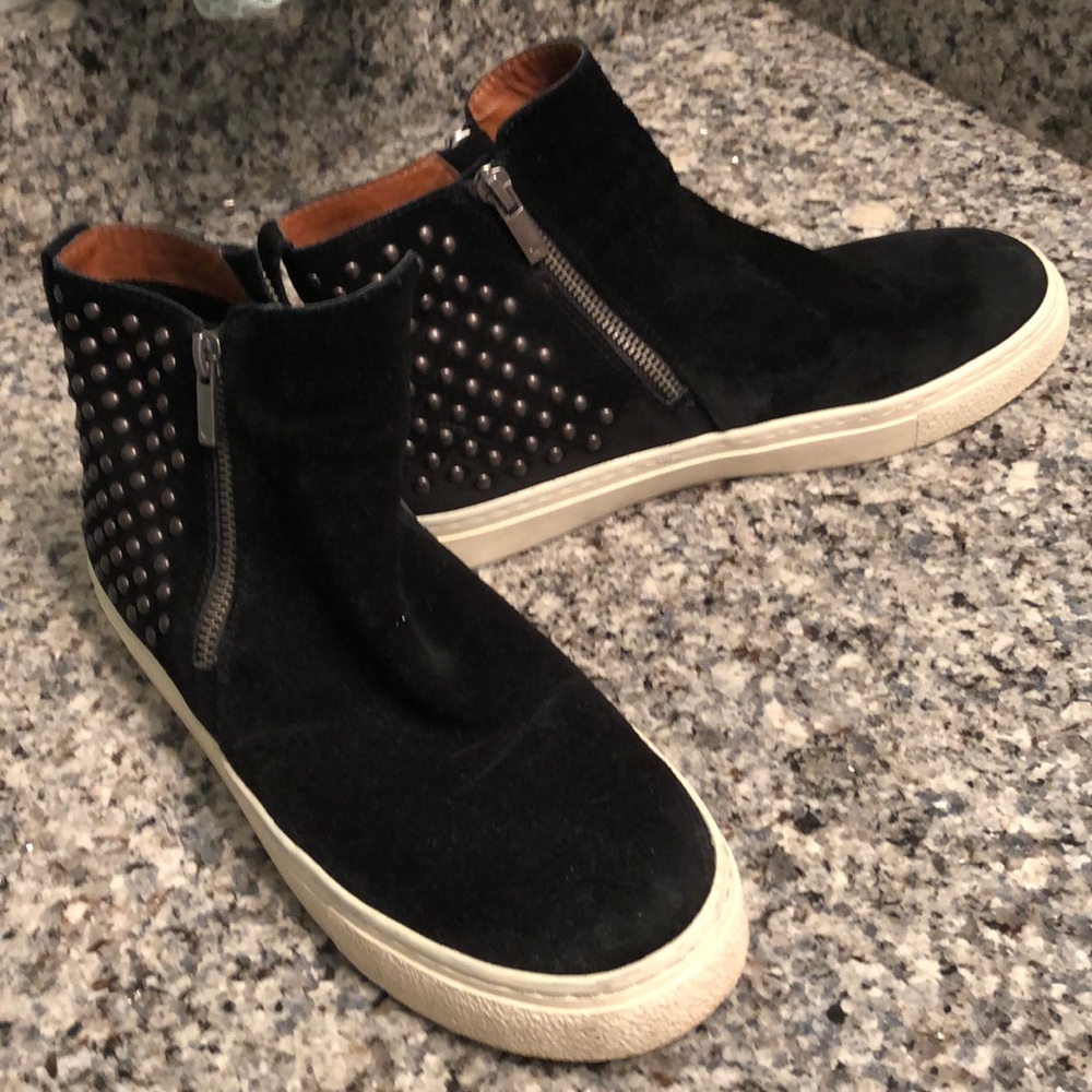 studded black sneakers